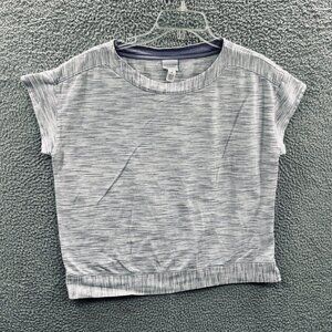 Weekends Chicos‎ Women Top 2 Large Lavender White Short Sleeve Pullover Shirt
